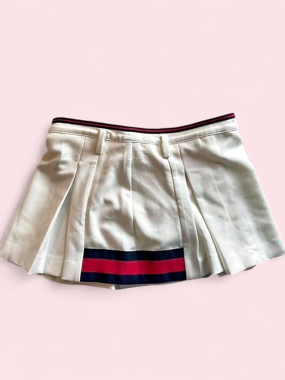 Anthropologie by Maeve white, red, navy pleated sporty tennis skirt size small - Picture 3 of 8